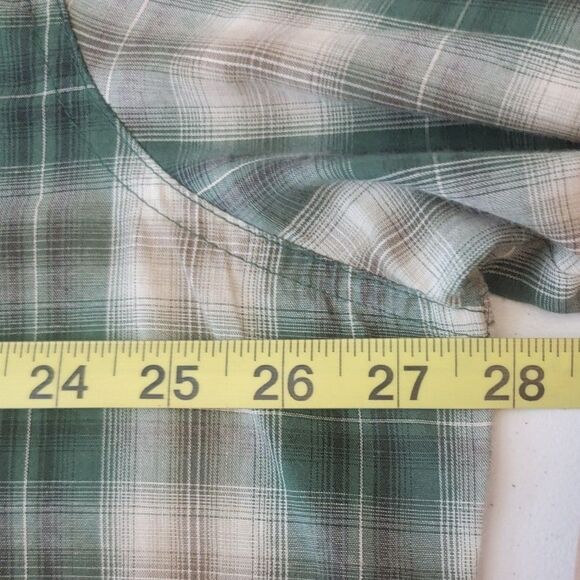 Wrangler Wrancher Womens Size 2X Green Plaid Pearl Snap Western LS Shirt - Picture 6 of 7